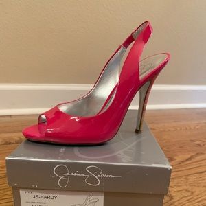 Jessica Simpson hot pink patent stiletto